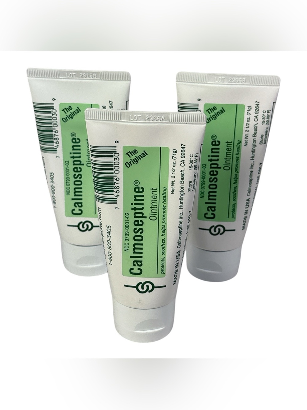 3 Tubes Calmoseptine Ointment to Prevent And Heal Skin Irritation 2.5 oz Sealed
